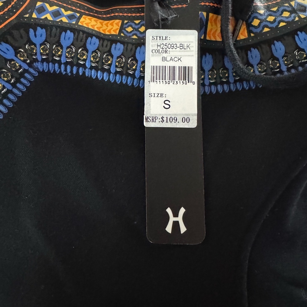 Stylish Black and Blue Men's Hoodie with Yellow tribal Accents Small - Picture 8 of 10